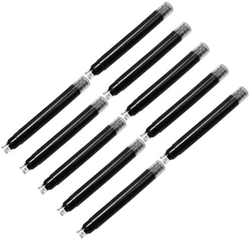 6 recambios de cartuchos de tinta para pluma estilográfica, tinta negra