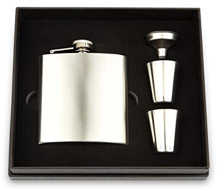 Weddingstar 6 oz Stainless Steel Hip Flask Gift Box Set Silver - Non-Customizable