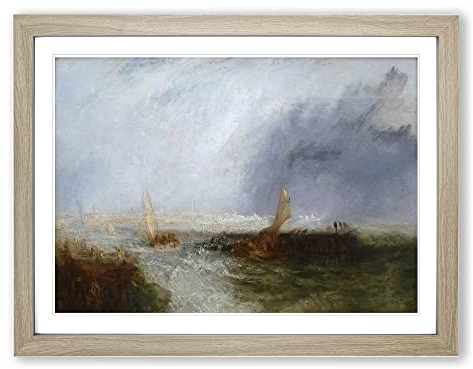 J.M.W. Turner Seascape Classic Painting Framed Wall Art Print, Ready to Hang Picture for Living Room Bedroom Home Office Décor, Oak A2 (64 x 46 cm)