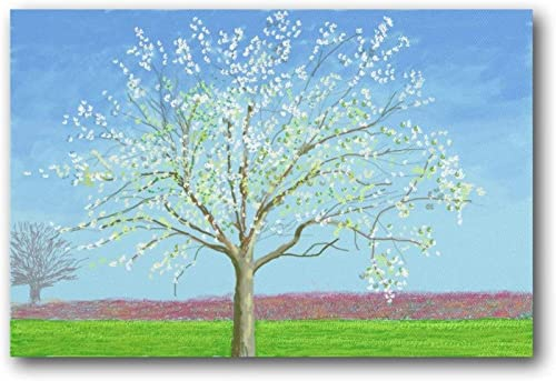XCPORA David Hockney Poster《Die Ankunft des Frühlings》Wandkunst David Hockney druckt David Hockney Leinwand Malerei Home Wanddekoration Bild 60x80cm Kein Rahmen