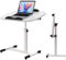 PIPIPOXER 60×40cm Laptoptisch Höhenverstellbar mit 2 Stopp-Leisten, Mobiler Stehtisch mit 4 Rollen, Überbett-Tisch 360 Drehbaren Tischplatte,Zusammenklappbar Beistelltisch fürs Wohnzimmer,Sofa,Weiß