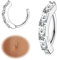 Krfy 14G Bauchnabelpiercing Ring für Damen 925 Sterling Silber Hypoallergene Clicker Bauchnabel Ring Cubic Zirkonia Paved Reverse Creolen Bauchnabelpiercing Körper Bauch Piercing Schmuck