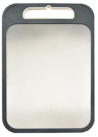 Cabilock Tabla De Cortar Bloque De Cortar Tajo Metalico Tajo De Cocina Tablero De Ranuras De Jugo Cortar Bloques Tabla Cortar Pan Acero Inoxidable 304 Superficie De Rodadura Pastelería