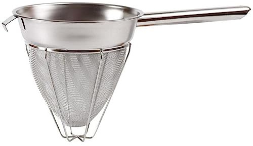 Winco 8 Bouillon Strainer, Reinforced, Extra Fine Mesh, S/S