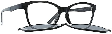 INVU. M4105A Rahmen für Damen, mit Clip-on und Magnet, polarisiert, Modell M4105A, mattschwarz, 52 EU