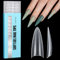 TOMICCA Capsules Ongles, 240 pcs Acrylique Stilett Faux Ongles Transparent Pose Français Ongle, Demi-Couverture French Nail Extension Tips, Pour Les Studios De Manucure Et Diy Nail Art 12 Tailles