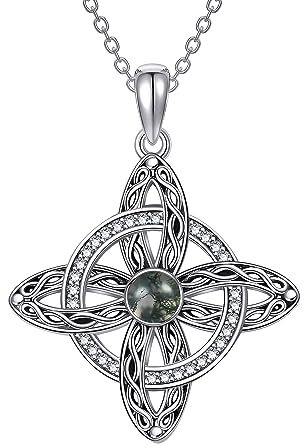 VENACOLY Hexenknoten Kette 925 Sterling Silber Hexen Knoten Anhänger Halskette Irischer Muttertag Schmuck Geschenk für Damen