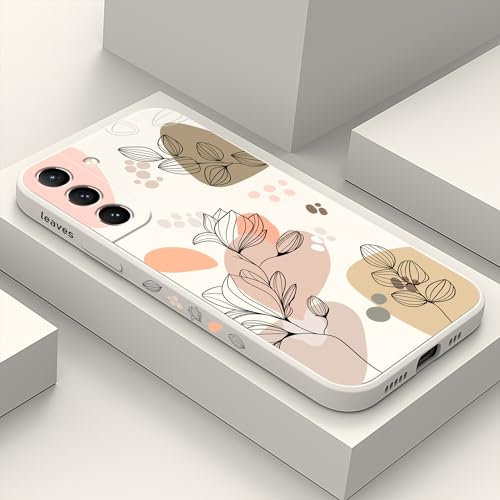 LEECG für Samsung Galaxy S21 Hülle Floral Kreative Seiten Modische Designs Weiches Silikon Schlankes Samsung S21 Hülle-Weiß 2