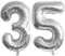 Guoguonb 40 Zoll Zahl 35. Geburtstag Deko Riesen Aufblasbar Helium Folienballon Nummer 35 Luftballons Personalisiertes Design Ballon für Gedenktag Geburtstag Dekoration (Silber)