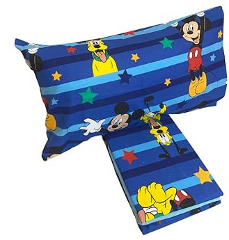 Disney Mickey Mouse Bettwäsche-Set für Einzelbett, aus Flanell aus Reiner Baumwolle, Bettbezug + Spannbettlaken + Kissenbezug