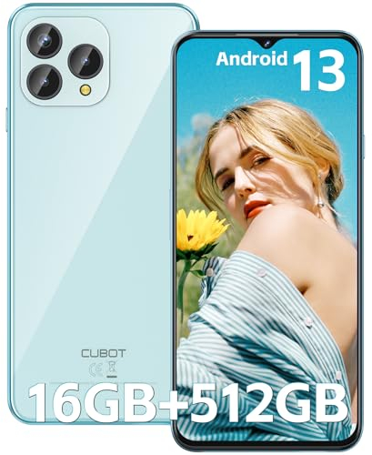 CUBOT P80 - Smartphone de 6.5 FHD+, 8GB y 512GB, Cámara Triple 48 MP, Batería 5200mAh, Android 13, Procesador OctaCore, Color Azul Claro
