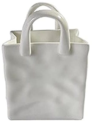 Vase en céramique en forme de sac à main pour décoration de salon 8 x 6,8 x 11,5 cm