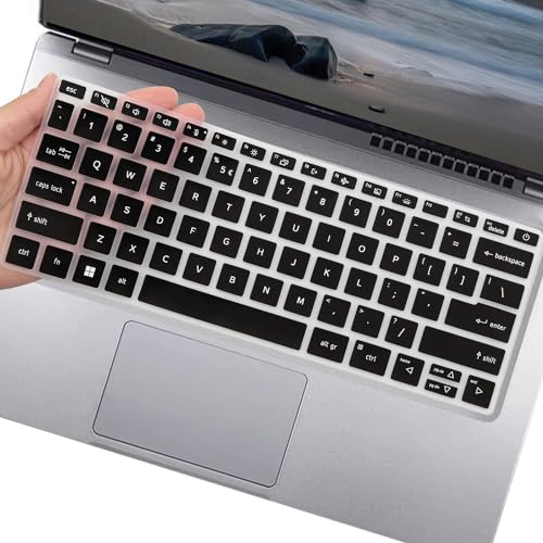 UUONDO Tastatur-Abdeckung für Acer Aspire 3 A314-23P/A314-36P/A3SP14-31PT und Aspire 5 Spin 14 A5SP14-51MTN, Silikon, Schwarz