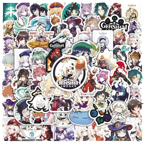 Huanmin Adesivi per Bambini, 100 pezzi Adesivi Genshin Impact, Adesivi per Skateboard, Genshin Impact, Sticker Anime, Xiao Genshin Impact, per Adulti Bambini Adolescenti