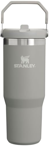 Stanley IceFlow - Vaso de acero inoxidable, botella de agua aislada al vacío para el hogar, la oficina o el automóvil, reutilizable, con popote, resistente a fugas, se puede voltear durante 12 horas o