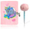 Yeefunjoy Einhorn Tagebuch mit Schlöss Schlüssel, Einhorn Plüsch Mädchen Tagebuch Buch mit Gelschreiber, Geheimes Schreiben Zeichnen Schule Reise A5 Notizblock, Einhorn Geschenke Mädchen Kinder 5-12