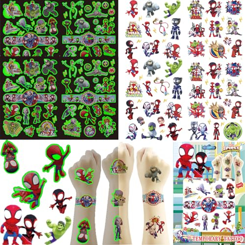 Tattoo Kinder, 8 Blätter Spider Temporäre Tattoo für Jungen Mädchen Kindertattoos für Geburtstagsgeschenke Kindergeburtstag Mitgebsel Festival Party Deko
