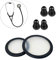 Kit d'accessoires de rechange pour stéthoscope Littmann Classic 3, cardiology 3 et cardiology 4 - Pièces de rechange pour stéthoscope Littmann - Cache diaphragme et embouts de rechange - Noir