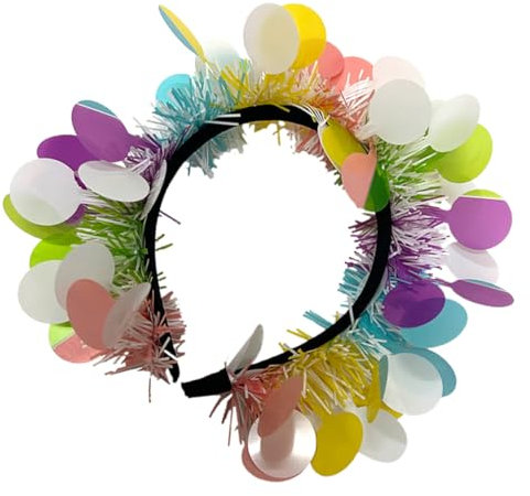 SOESFOUFU 2st Stirnband Mit Osterei-blumen Urlaubsstirnband Buntes Osterei-stirnband Foto-requisiten Zu Ostern Lametta-stirnband Karnevalskrone Tiara Osterei-haarband Leiner Draussen Plastik