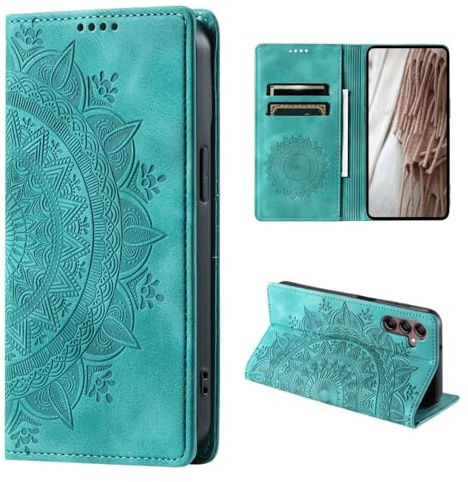 CoverKingz Handyhülle für Samsung Galaxy A05s 4G - Handytasche mit Kartenfach Standfunktion Cover - Handy Hülle klappbar Motiv Mandala Grün