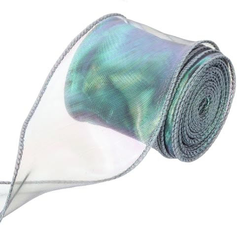 QUARKZMAN 9m Organzaband, 6cm Breit Chiffo Geschenkband,Organza Schleifenband für Geschenkverpackungen, Weihnachtsbaum, Basteln, Schleifen, Hochzeitseinladungen, Grün
