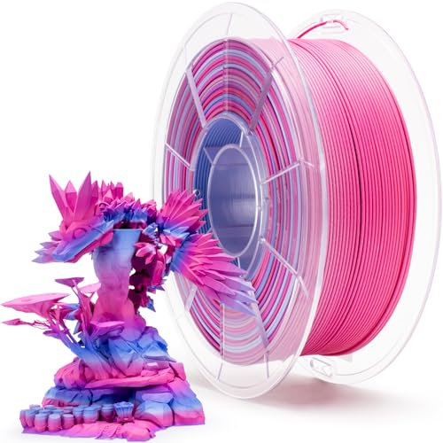 ZIRO Matt Multicolor PLA Filament 1.75mm, Schneller Farbwechsel Matte 3D Drucker Filament, 1kg Spule für Die Meisten FDM 3D-Drucker, Maßgenauigkeit +/-0.03mm, Verträumte Dämmerung
