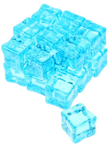 PRETYZOOM 50 Stück Zerkleinerte Eiswürfel Künstliche Eiswürfel Fotografie Requisiten Dekorative Würfel Transparente Eiswürfel Kunststoff Eiswürfel Eiswürfel Dekor Klare Würfel