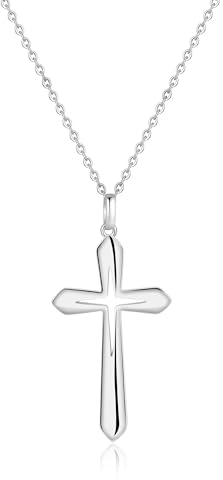 GAVU Damen Halskette Silber 925 mit Kreuz Anhänger Gebetskette Für Frauen Mama Freundin