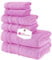 Casa Copenhagen 2 große Badetücher, 2 große Handtücher, 2 Waschlappen, superweiche ägyptische Baumwolle, 6-teiliges Premium-Handtuch-Set für Hotel & Spa, Badezimmer, Küche, Dusche – Rosa