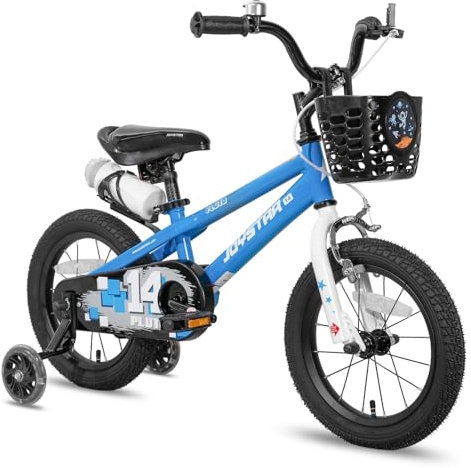 JOYSTAR Pluto Kids Bike 12 Zoll Kinderfahrrad für Jungen Mädchen im Alter von 2-4 Jahren, Kinderfahrräder mit Stützrädern, blau