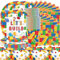 61Sts Enfants Bloc Anniversaire Vaisselle Set, Bloc Fête Décorations, Filles Garçons Anniversaire Accessoires, Bloc Assiettes, Tasses, Serviettes en papier, Nappes pour(20 invités)