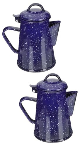 TOPBATHY 2st Kaffeekanne Aus Emaille Teekannen Für Losen Tee Kaffeemaschinen Emaille-perkolator Weißer Wasserkocher Wassertopf Für Den Haushalt Emaille- Öl-teekessel Herd Öfen Blue