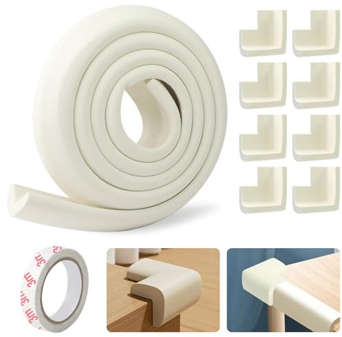 9 Pcs Baby Proofing Edge Protector 8 Foam Corner Protectors,2m L Shape Foam Edge Protectors Foam Safety Strip For Kids White Child Safety Table Edge Guards For Coffee Table Fireplace Radiator Desk