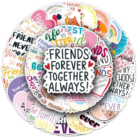 Affoto Freundschaft Aufkleber für Laptop(50PCS),Geschenk für Kinder Jugendliche Erwachsene Jungen,Friendship Wasserdicht Vinyl Aufkleber Stickers für Scrapbook,Skateboard,Auto,Gepäck