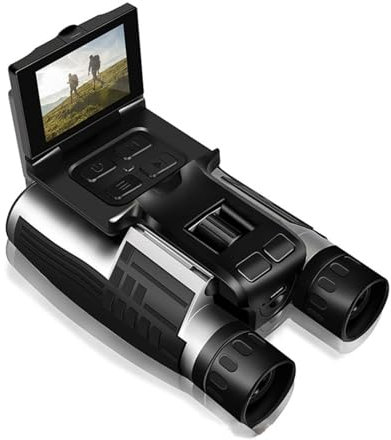 12x32 Binoculars with Camera, 2.4 Inch Color Display Binoculars for Adults, 2.5K 48MP Video Photo Recorder for Bird Watching Travel Concerts Sports Games, 8X Digital Zoom