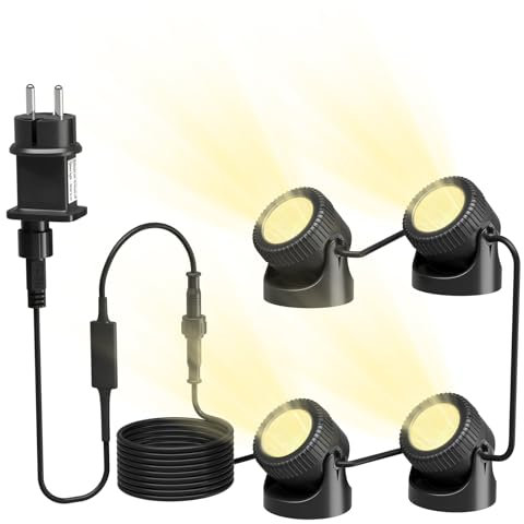 PChero Iluminación LED para estanque, bajo el agua, foco de iluminación subacuática, IP68, resistente al agua, para piscina, estanque, jardín, árbol, interior y exterior