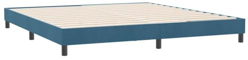 vidaXL Cadre de lit sans Matelas Bleu foncé 180x220 cm Velours, lit, sommier, lit en Velours, Meuble de Chambre à Coucher, lit Double, lit rembourré
