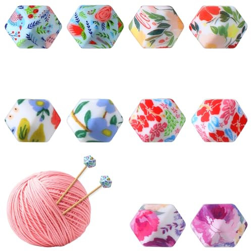 cobee 10 Stück Stricknadelstopper, Maschenstopper für Stricknadeln Stricknadelspitzenschutz Stricknadel Schutzkappe Nadelspitzen Stopper zum Häkeln Stricken Kunsthandwerk Heimwerken Zubehör