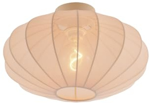 Qazqa Japandi Deckenleuchte, Deckenlampe - Bida - Beige, Rund, 42cm, Ideal als Flur, Schlafzimmerlampe, Wohnzimmerlampe und childrens room