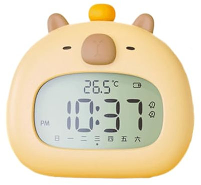 YCHUCH Capybaras Wecker mit Nachtlicht und USB-Ladegerät, Nachttische, LED-Uhr für Kinderzimmer
