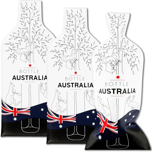 JIMMY THE FOX | Sacs à vin réutilisables pour Voyage | Lot de 3 | Housse Bouteille Triple Couche | Antifuite & Antichoc | pour Avion, Valise, croisière | Cadeau vin | Bouteille Australia
