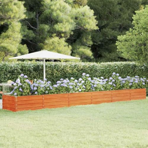 WRJENFSC Jardinière surélevée Acier corten 600x80x45 cm bac Potager Rustique sans Entretien pour Jardin Balcon terrasse