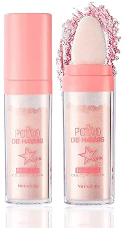 Autmor Highlighter Puder Makeup, Glitzer Stift für Gesicht & Körper, Natürlicher Glow, Langanhaltend, Highlighting Stick or Polvo De Hadas Highlighter für Contouring & Lidschatten (Fairy Pink)