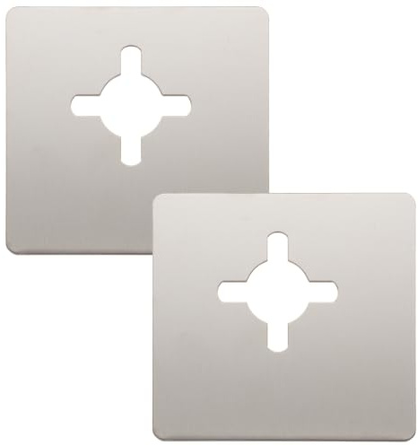 LOORGVEL Placa De Refuerzo De La Puerta 2 Piezas Cubierta Para Cerradura De Puerta Dividida Relleno De Agujeros Acero Inoxidable 4.13 X 3.93 X 0.03In Para Manija Y Pestillo