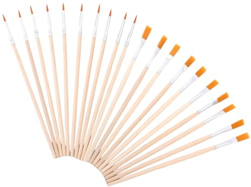 MOLZINY 30 Stück Pinsel 15 Stück Flache Pinsel und 15 Runde Kleine Pinsel Sets Kleine Künstlerpinsel für Körper Gesicht Felsen Leinwand Gemälde Liebhaber Kinder und Erwachsene zum Zeichnen Basteln