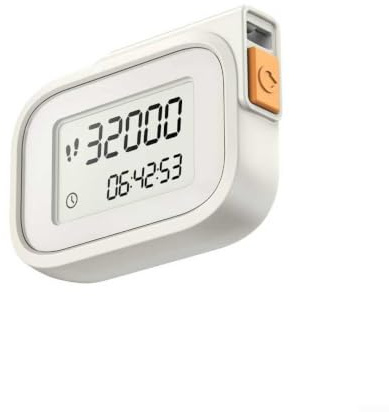 Walking Pedometer 3D Sensor Step Counter with Auto for wake Up - Simple Digital Device for Running Jogging - Compact White 6x1.8x8cm