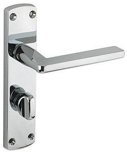 Leon Bathroom Door Handles - Polished Chrome