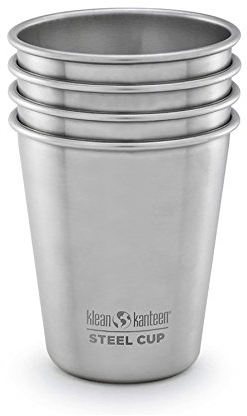 Klean Kanteen Classic Trinkflasche, Edelstahl, Brushed Stainless, 295ml, 4-Einheiten