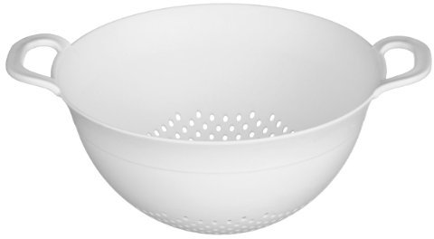 Premier HOUSEWARES 26CM Dia Colander Strainer White Double Handles Plastic