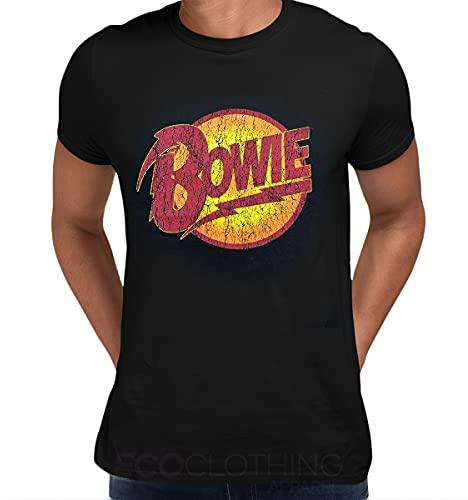 Official David Bowie Diamond Dogs Vintage Logo Men's T-Shirt (Large) Black